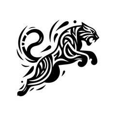 Obraz premium The Panther Tribe was jumping with a sharp line