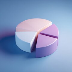 Obraz premium 3D pie chart with four pastel slices