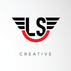 LS Creative Wings Letter Logo with Modern Shield - Powerful Business and Branding Symbol