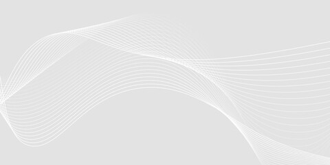Futuristic gray white abstract background. shining wave lines pattern for banner, wallpaper, cover. Vector illustration
