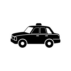 Obraz premium Silhouette of a taxi on transparent background