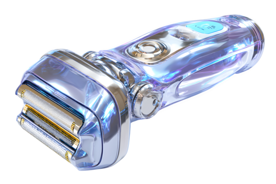 Electric shaver with modern ergonomic handle ? perfect for modern kitchen visuals and culinary branding