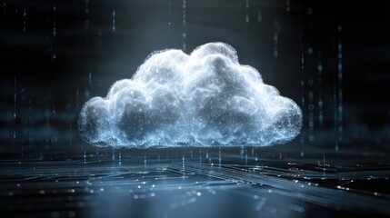 Cloud Computing Concept: Digital Cloud Visualization for Data Storage, Processing, and Network Infrastructure