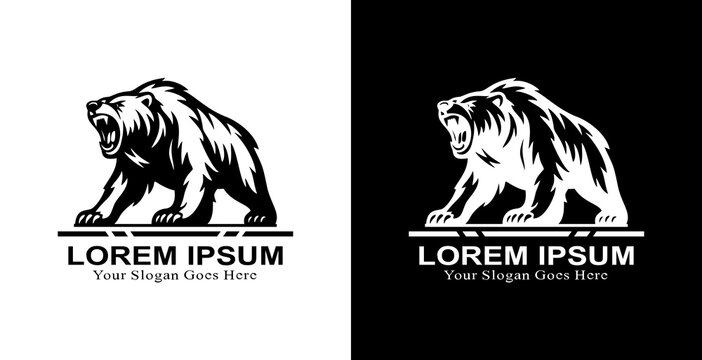 The logo design is a bear in an attacking position, with its mouth wide open showing sharp teeth, giving the impression of strength, courage and dominance