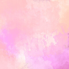 An abstract watercolor painting with a soft, blended effect. The color palette consists of various shades of pink, purple, and peach.