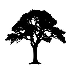 Tree silhouette vector solid black
