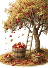 basket with apples
