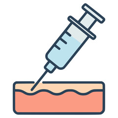 skin injection medical flat color vector illustration template design