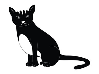 Black cat vector illustration. Cat icon vector symbol design for  Halloween icon, logo, app, ui, ux. Vector illustration.