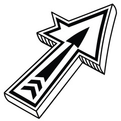 Fototapeta premium Flat Black Arrow Symbol Silhouette Icon