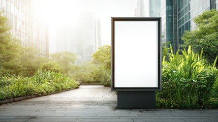 Blank Billboard Mockup in Urban Park Setting for Advertising and Marketing Campaigns