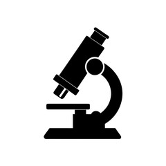 Silhouette microscope on transparent background