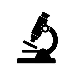 Microscope silhouette on transparent background