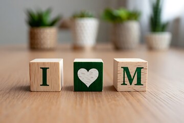 Toy wood blocks spelling a business concept with wooden letters