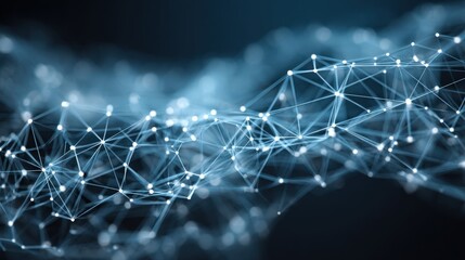 Obraz premium Abstract Network Connection Structure with Interconnected Points for Technology and Science Concepts