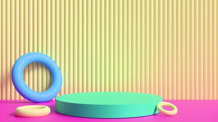 Vibrant Geometric Display Stage