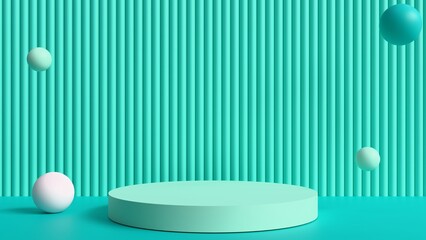 Minimalist Aqua 3D Display Stage