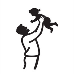A heartwarming silhouette captures the bond between a father and his child filled with love .
