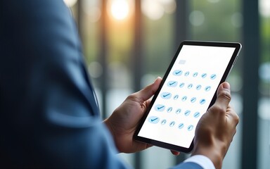 Human Resources Management HR, Employee Engagement and Development recruitment, employee and workplace. Manger checking the employees profiles online survey form.. High quality