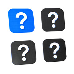 Question Mark Icons Blue, Black, UI Design Elements, App Buttons