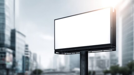 Fototapeta premium Billboard Mockup in Urban Setting: Ideal for Advertising and Marketing Campaigns, High-Resolution Display
