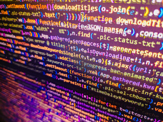 Coding programmer abstract background. Bar graphs, diagrams, financial figures. Computer program