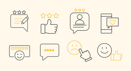 Customer Feedback and Rating Icons Set