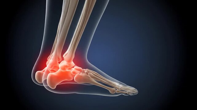 Human foot anatomy illustration ankle joint pain