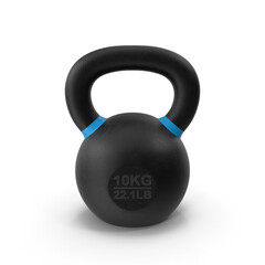 10kg black kettlebell isolated on transparent PNG background
