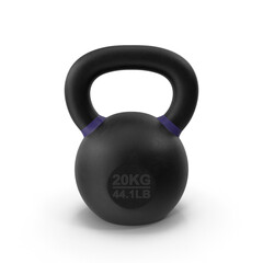 Isolated 20kg black kettlebell PNG for fitness design