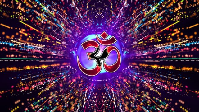 Omm symbol with Abstract radial effect