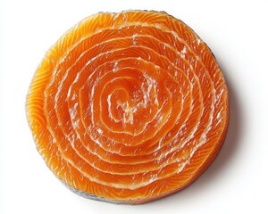 Fresh Smoked Salmon Slice with Vibrant Orange Color and Textured Surface Perfect for Culinary Presentations