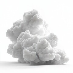 White Fluffy Cloud Formation Isolated on Bright Background for Abstract Art and Nature Concepts