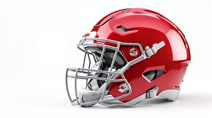 Fototapeta premium High-Gloss Red Football Helmet Pro-Style Design, Premium Quality