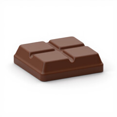 High-quality illustration of a chocolate bar, showcasing the rich brown color and rectangular shape. The isometric perspective adds a unique visual dimension to the sweet treat.