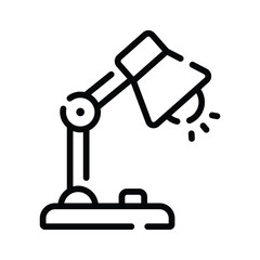 Easy to edit outline style icon of study desk lamp