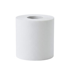 Roll of white toilet paper for bathroom