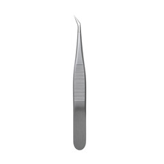 Precision metal tweezers tool isolated on a transparent background