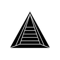 Pyramid with steps up on transparent background silhouette