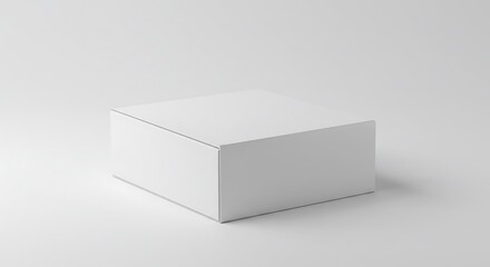 A minimalist studio shot of a closed white box on a white background, perfect for product presentation and graphic design