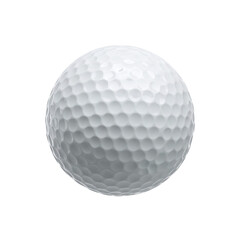 Single white golf ball on transparent background