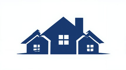 Three Houses Logo Real Estate, Property, Home Design Icon