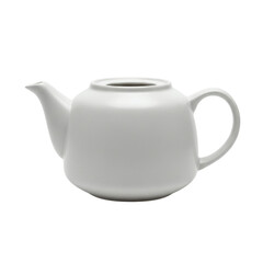 Minimalist white ceramic teapot without a lid
