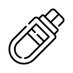 Well crafted outline icon of usb storage device