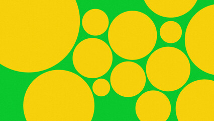 Green background with yellow circle geometric shapes