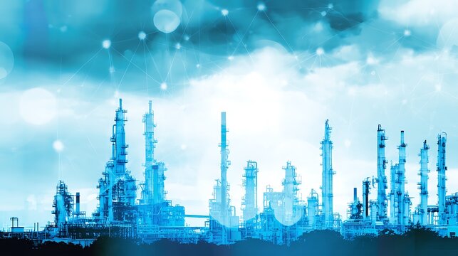 Modern industrial landscape futuristic connection aesthetic