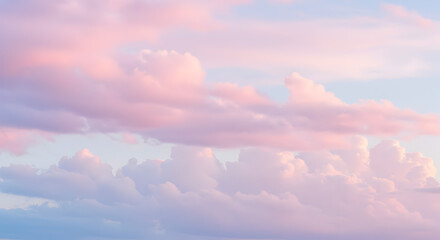 Dreamy Pastel Pink and Blue Clouds in a Serene Sky