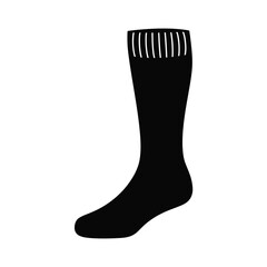 Black knee high sock with white stripes at top
