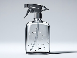 Glass spray bottle with trigger top and transpare