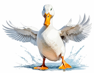 Beautiful Colorful Duck with white background vector